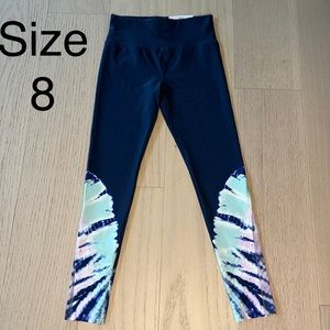 NWT Justice leggings girls size 8 Navy with tie dye